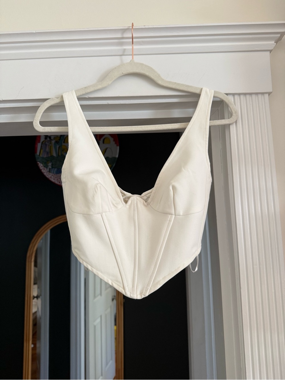 Bardot Ivory Corset Bustier Crop Top Size XS / US 2